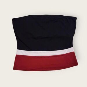 Vintage Y2k The Limited black and red striped cropped fitted stretchy tube top